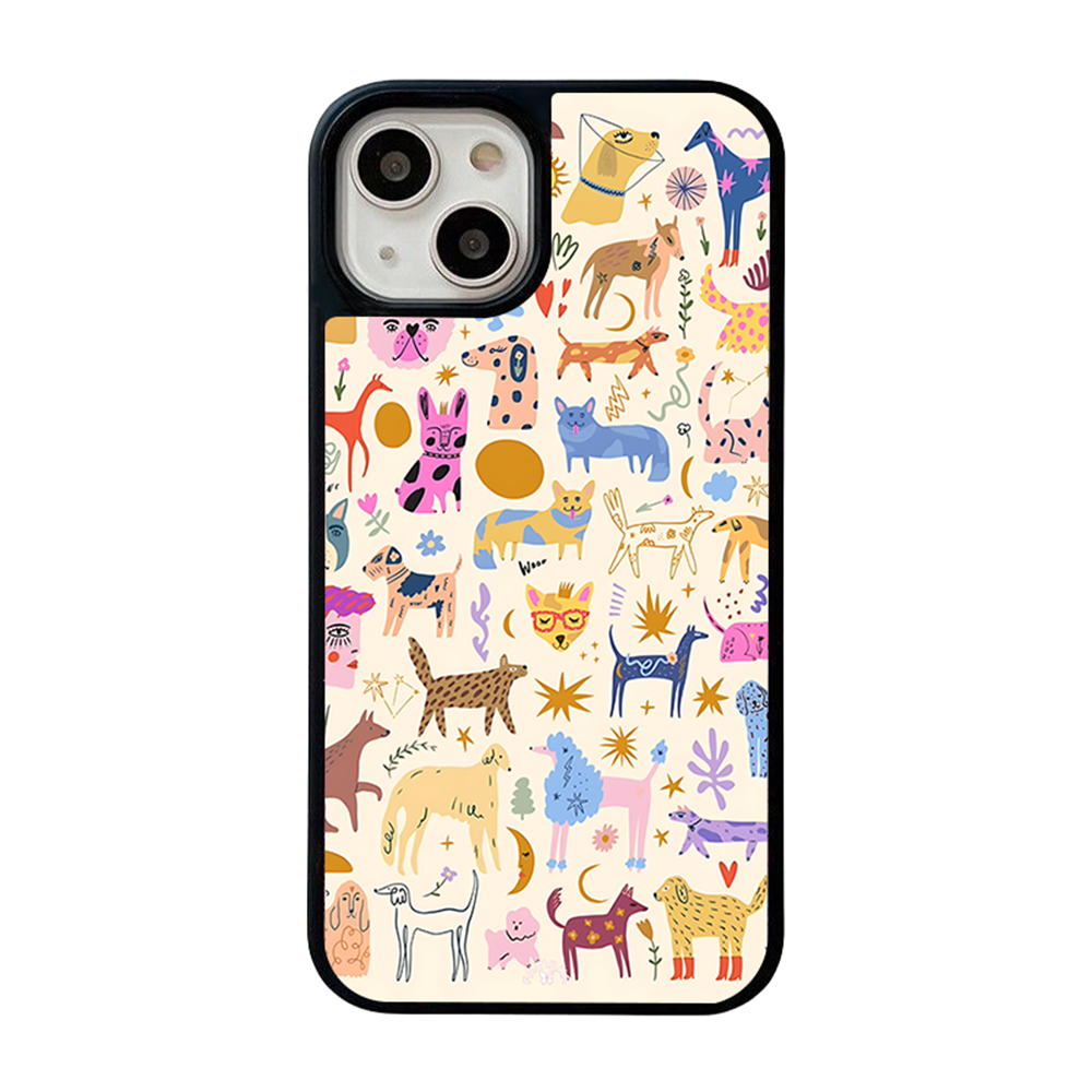 Colorful Abstract Animals iPhone Case – Vibrant Cartoon Pet Illustration, Protective Cover | Famaka