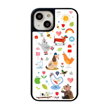 Farm Friends iPhone Case – Whimsical Cartoon Animal Illustration, Colorful Protective Cover | Famaka