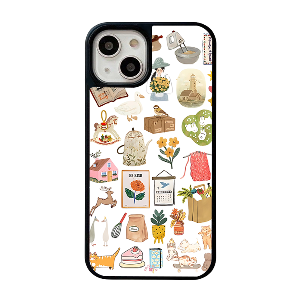 Cozy Home Vibes iPhone Case – Whimsical Everyday Objects Illustration, Protective Cover | Famaka