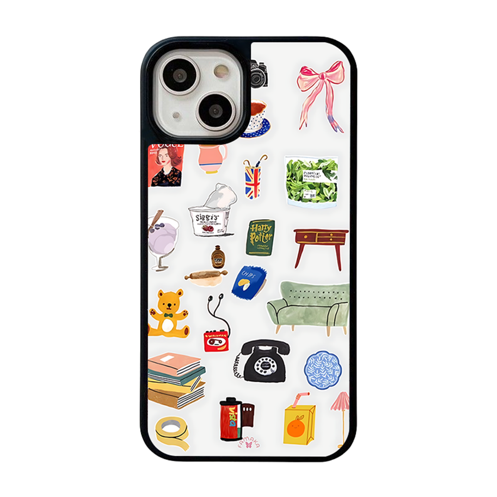 Everyday Objects iPhone Case – Cute Daily Life Illustration, Protective Cover | Famaka