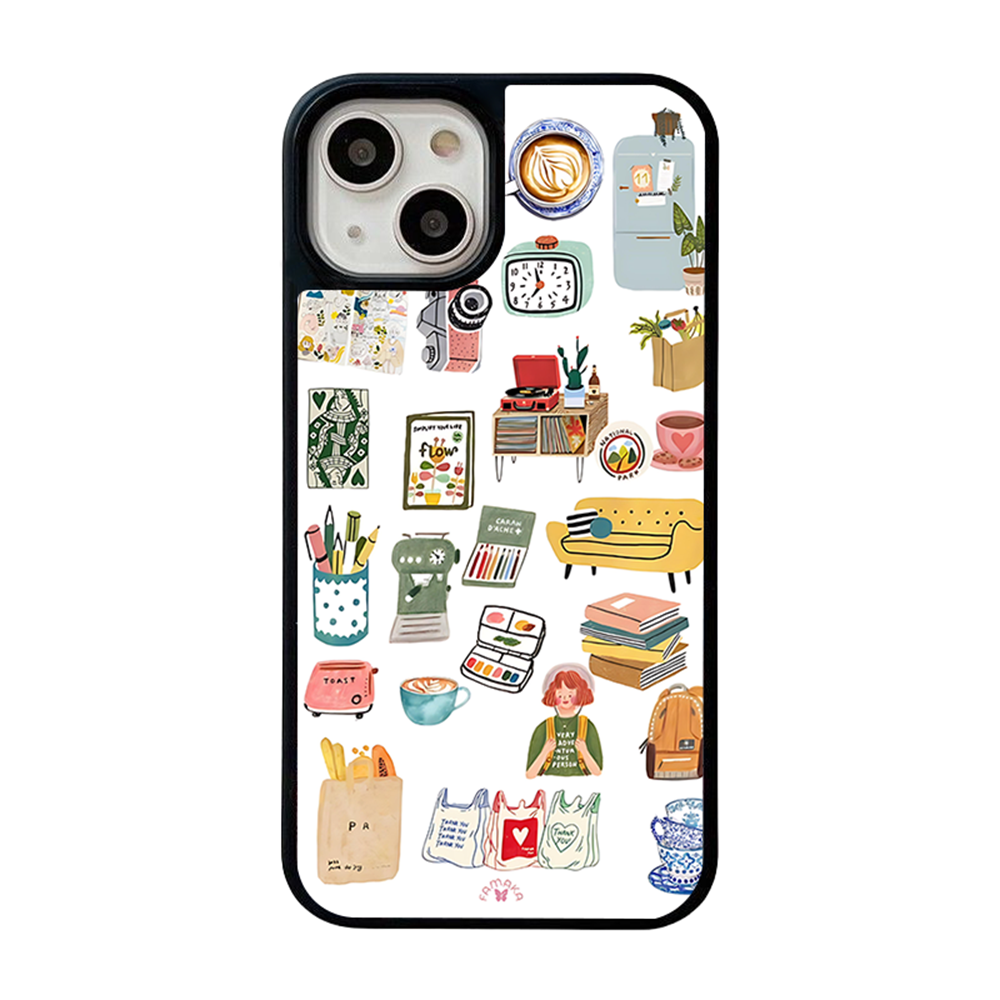 Creative Lifestyle iPhone Case – Artsy Home & Hobby Illustration, Protective Cover | Famaka