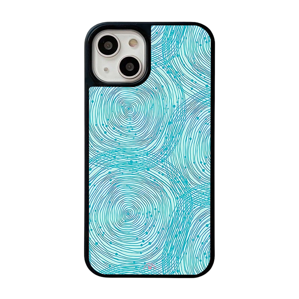 Abstract Blue Pattern iPhone Case – Modern Line Art & Wave Design, Protective Cover | FAMAKA