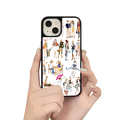 Fashion Girls iPhone Case – Trendy Lifestyle Illustration Design, Protective Cover | FAMAKA