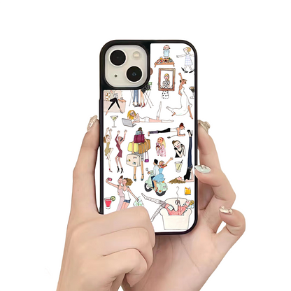 Girls on the Go iPhone Case – Fun Daily Life & Travel Illustration, Protective Cover | FAMAKA