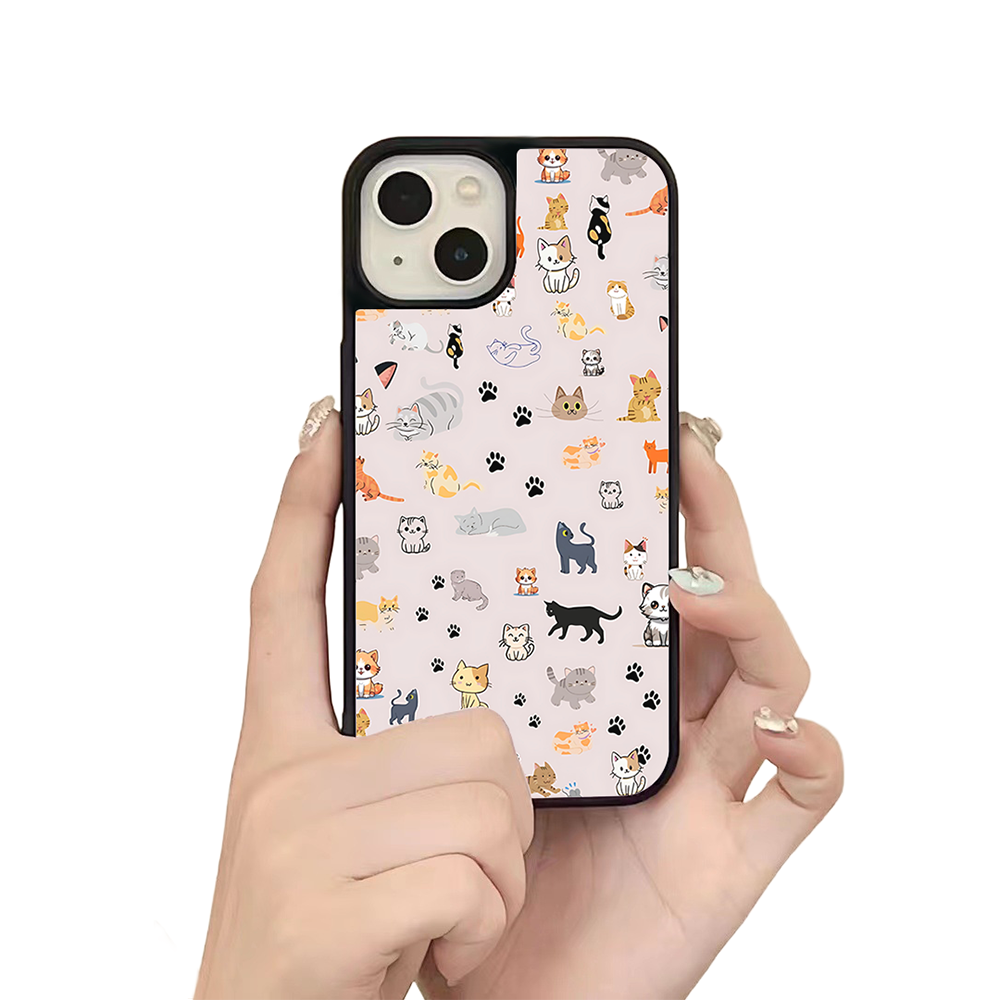 Cat Paws iPhone Case – Cute Kitten & Paw Print Illustration, Protective Cover | Famaka