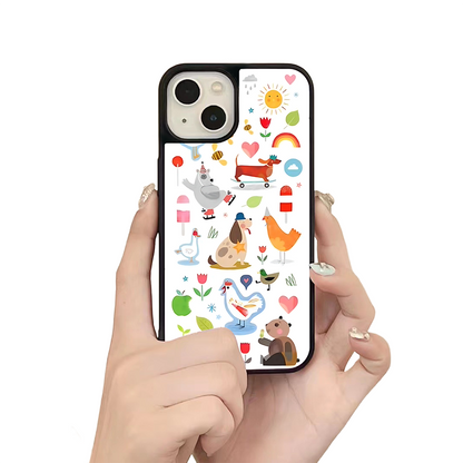 Farm Friends iPhone Case – Whimsical Cartoon Animal Illustration, Colorful Protective Cover | Famaka