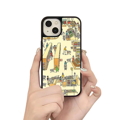 Supermarket Life iPhone Case – Everyday Market Scene Illustration, Protective Cover | Famaka