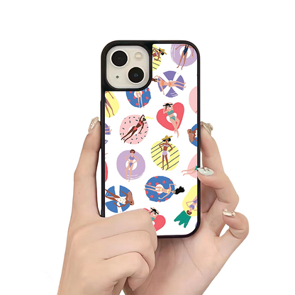Summer Pool Girls iPhone Case – Fun Swim & Relax Illustration, Protective Cover | Famaka