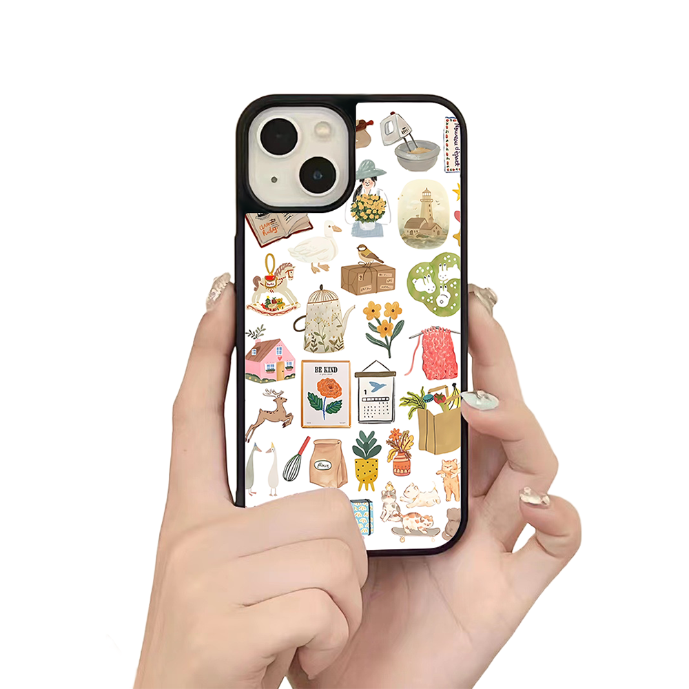 Cozy Home Vibes iPhone Case – Whimsical Everyday Objects Illustration, Protective Cover | Famaka