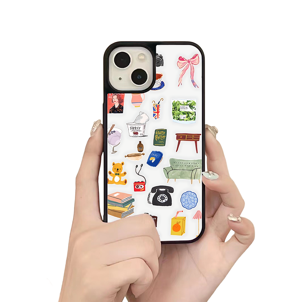 Everyday Objects iPhone Case – Cute Daily Life Illustration, Protective Cover | Famaka