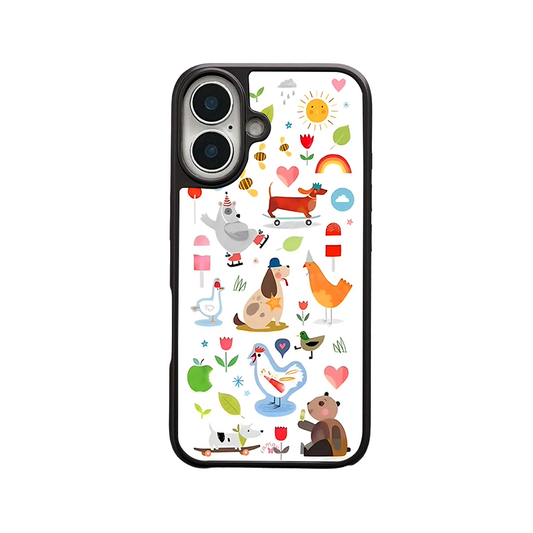 Farm Friends iPhone Case – Whimsical Cartoon Animal Illustration, Colorful Protective Cover | Famaka