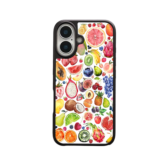 Fruit Fiesta iPhone Case – Colorful Watercolor Fruit Pattern, Protective Cover | Famaka