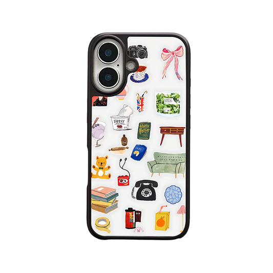 Everyday Objects iPhone Case – Cute Daily Life Illustration, Protective Cover | Famaka
