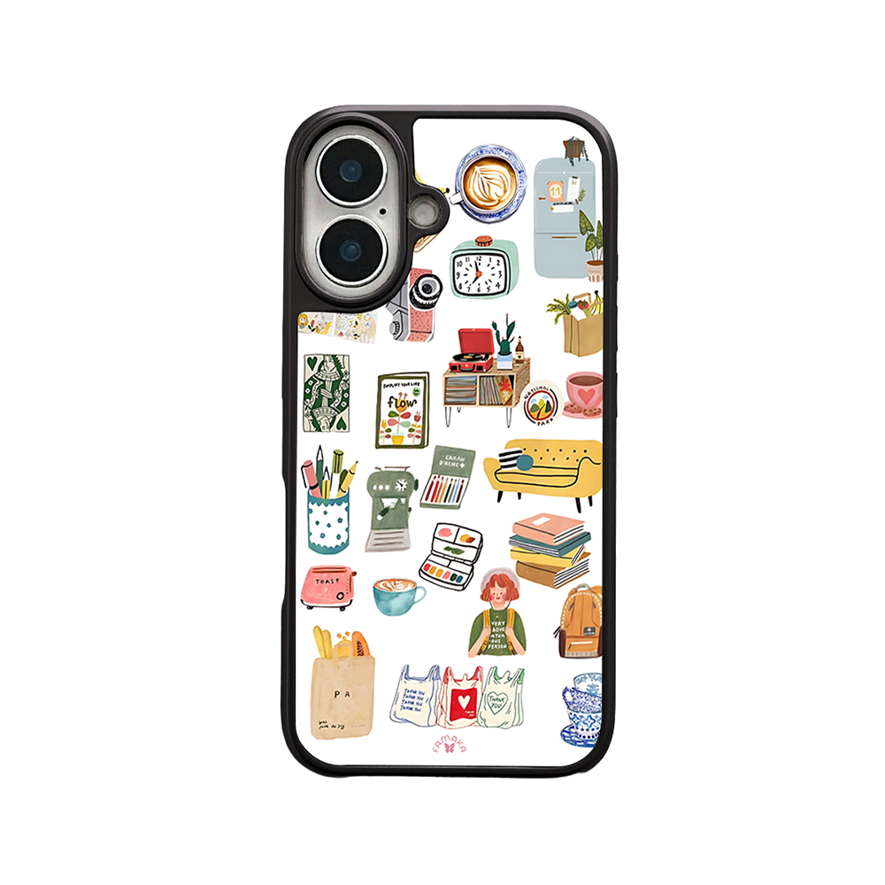 Creative Lifestyle iPhone Case – Artsy Home & Hobby Illustration, Protective Cover | Famaka