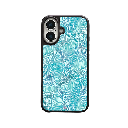 Abstract Blue Pattern iPhone Case – Modern Line Art & Wave Design, Protective Cover | FAMAKA