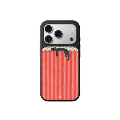 Sleeping Black Cat iPhone Case – Minimalist Cozy Cartoon Design, Protective Cover | Famaka