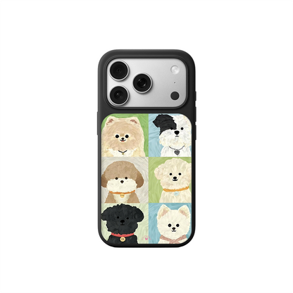 Cute Dog Portraits iPhone Case – Cartoon Puppy Faces Illustration, Protective Cover | Famaka