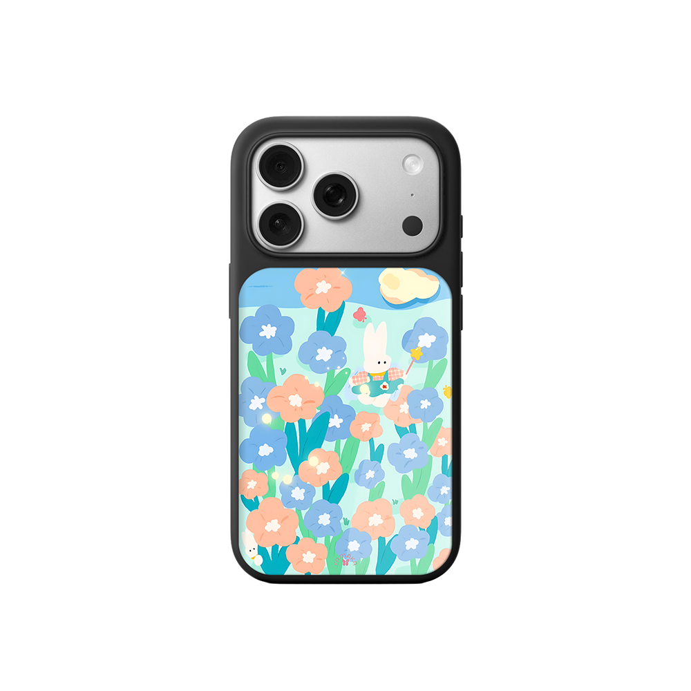 Bunny in Flower Field iPhone Case – Cute Rabbit Cartoon with Floral Design, Protective Cover | Famaka