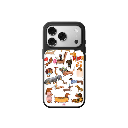 Dachshund Dogs iPhone Case – Fun Cartoon Sausage Dog Illustration, Protective Cover | Famaka