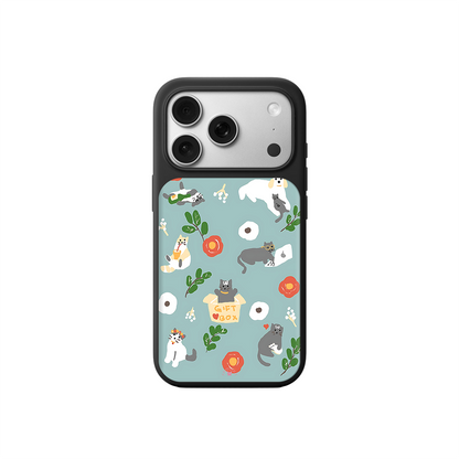 Cats and Flowers iPhone Case – Playful Feline & Floral Illustration, Protective Cover | Famaka