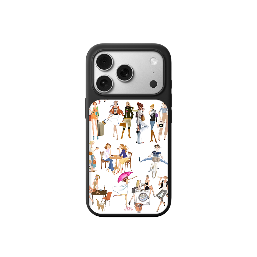 Fashion Girls iPhone Case – Trendy Lifestyle Illustration Design, Protective Cover | FAMAKA