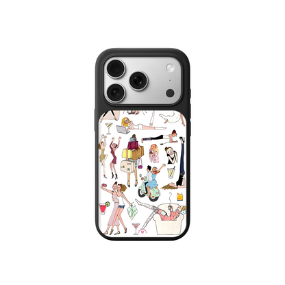 Girls on the Go iPhone Case – Fun Daily Life & Travel Illustration, Protective Cover | FAMAKA