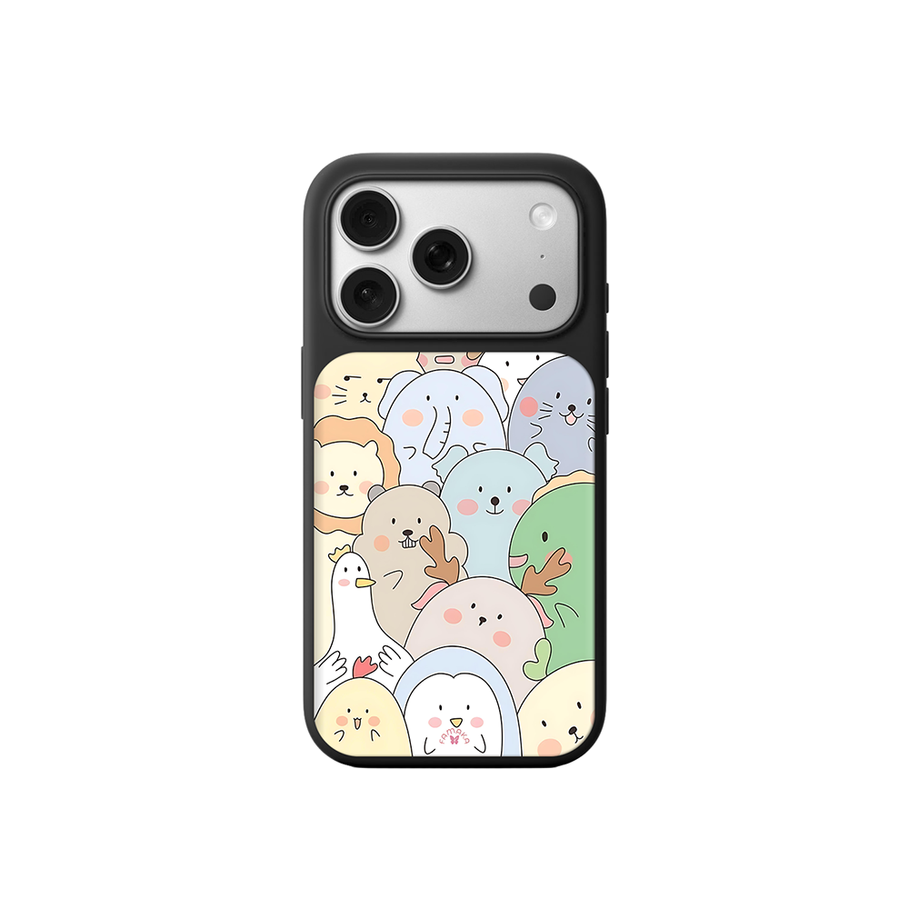 Kawaii Animals iPhone Case – Adorable Cartoon Pets Illustration, Protective Cover | Famaka