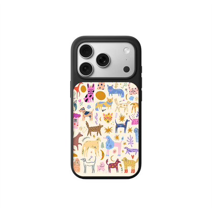 Colorful Abstract Animals iPhone Case – Vibrant Cartoon Pet Illustration, Protective Cover | Famaka