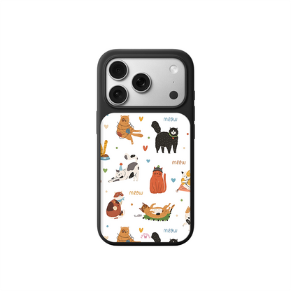 Playful Cats iPhone Case – Cute Cartoon Cat Illustration, Protective Cover | Famaka