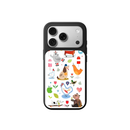 Farm Friends iPhone Case – Whimsical Cartoon Animal Illustration, Colorful Protective Cover | Famaka