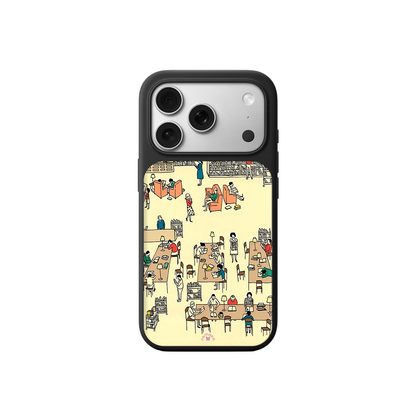 Library iPhone Case – Cozy Reading & Study Scene Illustration, Protective Cover | Famaka