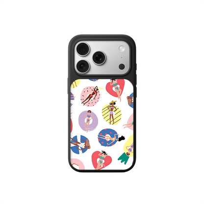 Summer Pool Girls iPhone Case – Fun Swim & Relax Illustration, Protective Cover | Famaka