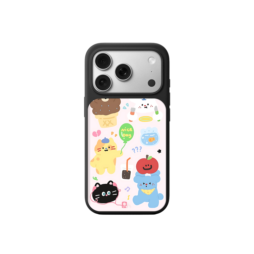 Bears & Friends iPhone Case – Playful Cartoon Animal & Pastel Design, Protective Cover | Famaka