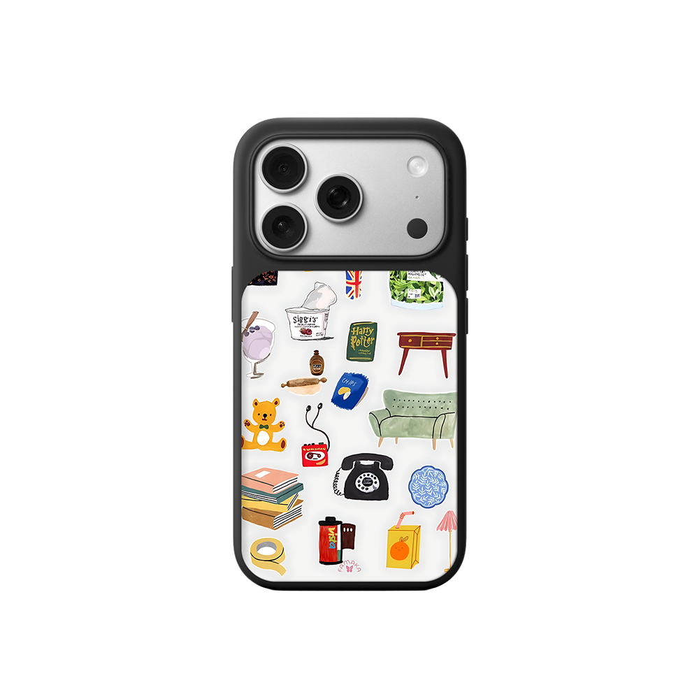 Everyday Objects iPhone Case – Cute Daily Life Illustration, Protective Cover | Famaka