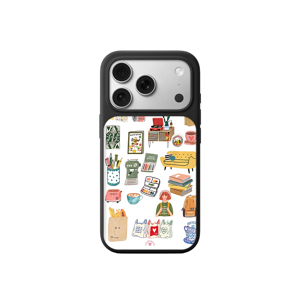 Creative Lifestyle iPhone Case – Artsy Home & Hobby Illustration, Protective Cover | Famaka