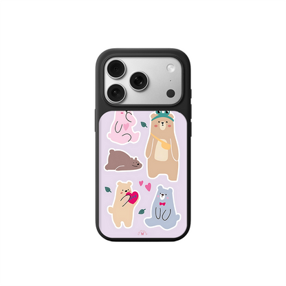 Bears in Love iPhone Case – Cute Cartoon Bear Family with Playful Illustration, Protective Cover | Famaka