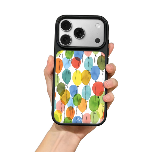 Colorful Balloons iPhone Case – Vibrant Watercolor Balloon Design, Protective Cover | FAMAKA