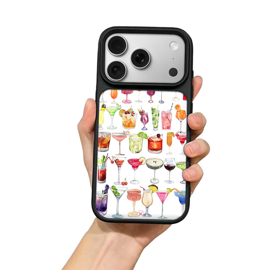 Colorful Cocktails iPhone Case – Artistic Drink Illustration Design, Protective Cover | Famaka