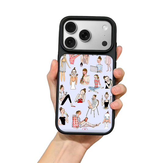 Everyday Girls iPhone Case – Cute Daily Routine & Lifestyle Illustration, Protective Cover | FAMAKA
