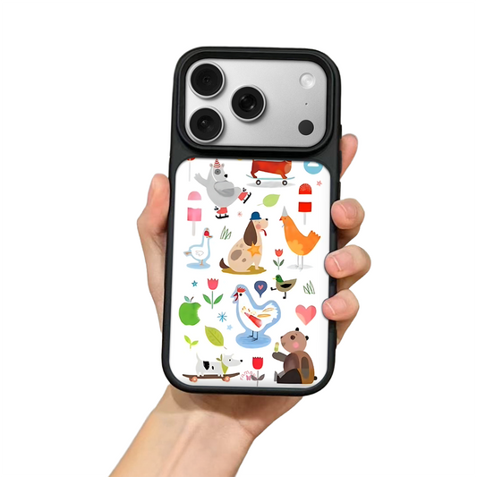 Farm Friends iPhone Case – Whimsical Cartoon Animal Illustration, Colorful Protective Cover | FAMAKA