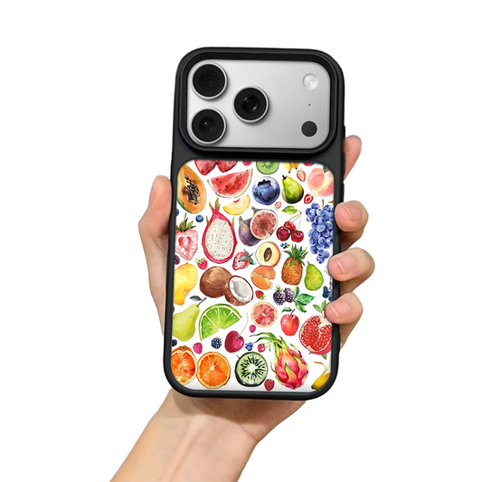Fruit Fiesta iPhone Case – Colorful Watercolor Fruit Pattern, Protective Cover | Famaka