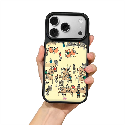 Library iPhone Case – Cozy Reading & Study Scene Illustration, Protective Cover | Famaka