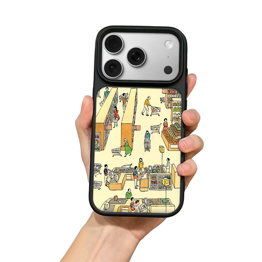 Supermarket Life iPhone Case – Everyday Market Scene Illustration, Protective Cover | FAMAKA
