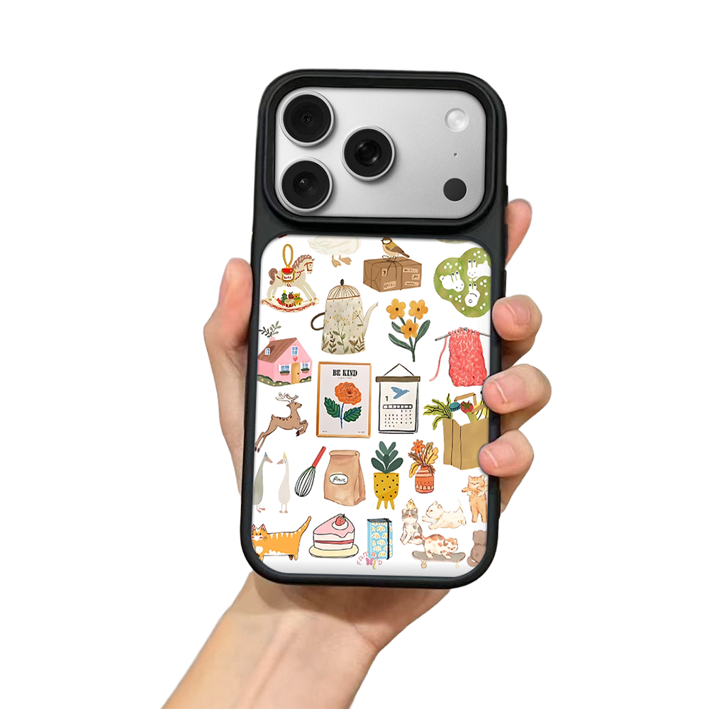 Cozy Home Vibes iPhone Case – Whimsical Everyday Objects Illustration, Protective Cover | Famaka