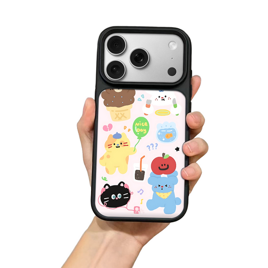 Bears & Friends iPhone Case – Playful Cartoon Animal & Pastel Design, Protective Cover | Famaka