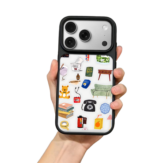 Everyday Objects iPhone Case – Cute Daily Life Illustration, Protective Cover | Famaka