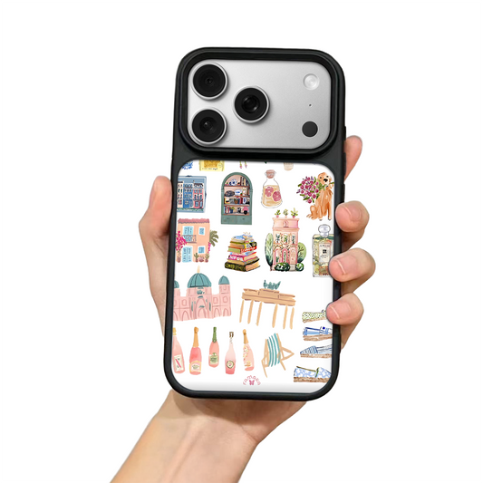 Chic Moments iPhone Case – Elegant Lifestyle & Fashion Illustration, Protective Cover | FAMAKA