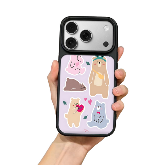 Bears in Love iPhone Case – Cute Cartoon Bear Family with Playful Illustration, Protective Cover | FAMAKA