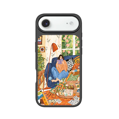 Cozy Reading Room iPhone Case – Relaxing Home Lifestyle Illustration, Protective Cover | Famaka