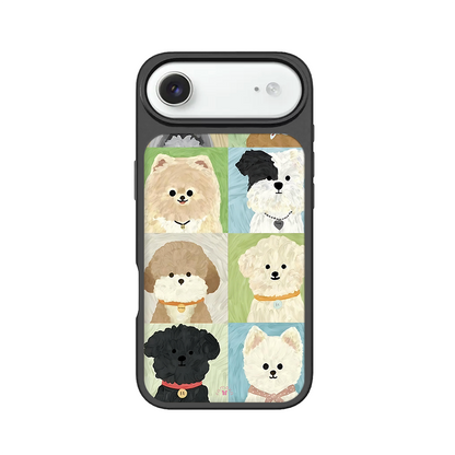 Cute Dog Portraits iPhone Case – Cartoon Puppy Faces Illustration, Protective Cover | Famaka